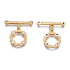 Brass Micro Pave Clear Cubic Zirconia Toggle Clasps KK-Q278-015-NF-2