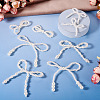 8Pcs 4 Styles Plastic Imitation Pearl Beaded Bowknot Ornament Accessories KY-TA0001-40-4