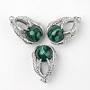 Eagle Claw Alloy Malachite Pendants X-G-L455-A21-1