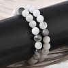 Natural Tourmalinated Quartz Round Beaded Stretch Bracelets GG-CBA12F1-02A-11-1