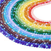 18 Strands 18 Colors Frosted Opaque Glass Beads Strands GLAA-TA0003-40-4