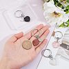 SUPERFINDINGS 4Pcs 4 Style Heart Gemstone Keychain KEYC-FH0001-11-3