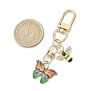 Butterfly Bees Alloy Enamel Pendant Decorations HJEW-JM02688-01-3