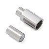 Smooth 304 Stainless Steel Magnetic Clasps with Glue-in Ends STAS-H402-63P-4MM-2