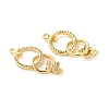 Rack Plating Brass Cubic Zirconia Ring with Butterfly Connector Charms KK-C084-31D-G01-2