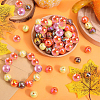 Thanksgiving Day Theme 100Pcs 5 Colors Opaque Acrylic Beads MACR-SP0001-01B-06-4