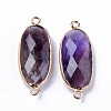 Natural Amethyst Links Connectors G-R472-03J-2