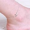 Delicate Silver Plated Brass Cubic Zirconia Butterfly Anklets AJEW-BB05217-C-5