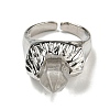 Bullet Glass Open Cuff Rings RJEW-B106-01AS-09-3