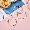 4Pcs 4 Style Glass Seed & 303 Stainless Steel Braided Bead Bracelets and Anklets Set SJEW-SW00003-06-2