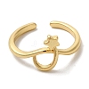 Star Rack Plating Brass Open Cuff Finger Rings for Women RJEW-L123-012G-2