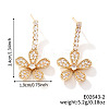 Shiny Flower Brass Clear Cubic Zirconia Stud Earrings for Elegant Western Style Women CS4467-2-1