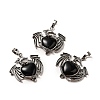 Natural Obsidian Heart Pendants KK-K331-01AS-05-1
