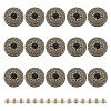 15Pcs 1-Hole Alloy & Plastic Beads Buttons BUTT-HY0001-11B-1