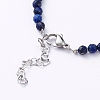 Natural Lapis Lazuli(Dyed) Beaded Bracelets BJEW-JB05055-02-3