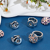 4Pcs 4 Styles Alloy Interchangeable Snap Stretch Ring Settings RJEW-DR0001-06A-4