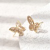 Brass Micro Pave Cubic Zirconia Stud Earrings KK-CBA7960-11G-2