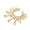 Brass Micro Pave Clear Cubic Zirconia Connector Charms CU-CBAEC29-01G-2