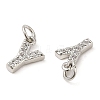 Brass Micro Pave Grade AAA Cubic Zirconia Charms ZIRC-P067-11P-Y-NR-3