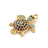 Tortoise Rack Plating Brass Micro Pave Cubic Zirconia Pendants KK-G513-11G-2