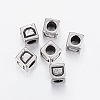 304 Stainless Steel Large Hole Letter European Beads LS-STAS-H428-01AS-D-1