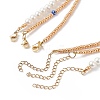 3Pcs 3 Style Shell Pearl & Seed & Lampwork Evil Eye Beaded Necklaces Set NJEW-JN04048-6