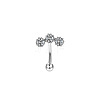 Flower 304 Stainless Steel Cubic Zirconia Eyebrow Barbell Rings WGF5FAC-02-1