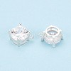 925 Sterling Silver Micro Pave Clear Cubic Zirconia Charms STER-N017-17C-S-3