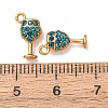 304 Stainless Steel Rhinestone Pendants STAS-L318-18G-01-4