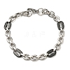 Two Tone 304 Stainless Steel Oval Link Chain Bracelet BJEW-B078-37BP-1