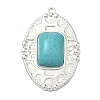 304 Stainless Steel with Dyed Synthetic Turquoise Pendants STAS-G374-05S-08-1