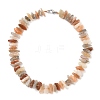 Natural Sunstone Chip Beaded Necklaces NJEW-P312-02P-1