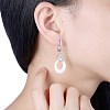 Trendy Sterling Silver Hoop Earrings EJEW-BB30015-B-2