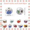 90Pcs 9 Colors Floral Printed Porcelain Beads PORC-SC0001-20-2