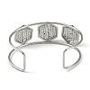 Non-Tarnish 304 Stainless Steel Wide Textured Open Cuff Bangles BJEW-Q348-05P-02-3