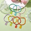 7Pcs 7 Colors Glass Seed Beaded Stretch Bracelets BJEW-JB10236-2