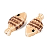 Hand Painted Fish Shaped Porcelain Beads PORC-N013-06E-2