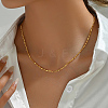 Simple Brass Twisted Bar Link Chain Necklaces for Women WX2955-3-3