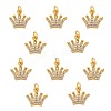 10Pcs Brass Micro Pave Clear Cubic Zirconia Charms ZIRC-SZ0002-06-1