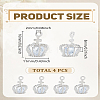 4Pcs Brass Micro Pave Cubic Zirconia Pendants ZIRC-LP0001-06-2