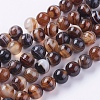 Round Dyed Natural Striped Agate/Banded Agate Beads Strands X-G-G582-8mm-04-1