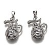 Brass Clear Cubic Zirconia Constellation Charms KK-J278-33P-K-1