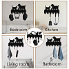 Black Wood & Iron Wall Mounted Hook Hangers DIY-WH0601-007-7