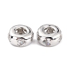 Brass Micro Pave Clear Cubic Zirconia Beads ZIRC-P091-01B-RS-2