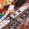   2 Colors Cotton Grommet Eyelet Tape Ribbons with Brass Eyelet Rings OCOR-PH0002-34-5