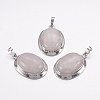 Natural Rose Quartz Pendants G-K252-A11-2