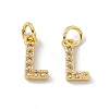 Real 18K Gold Plated Brass Micro Pave Clear Cubic Zirconia Charms KK-E068-VB452-L-2