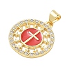 Religion Cross Brass Micro Pave Clear Cubic Zirconia Pendants CU-CBA83A6-03E-G03-2