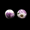 Floral Printed Porcelain Beads PORC-Q199-6mm-01-4