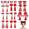 12 Pairs 12 Styles New Year's Day Theme Polyester Alligator Hair Clips PHAR-CA0001-007-1